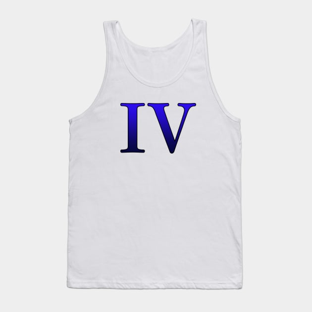 Blue Roman Numeral 4 IV Tank Top by Numerica